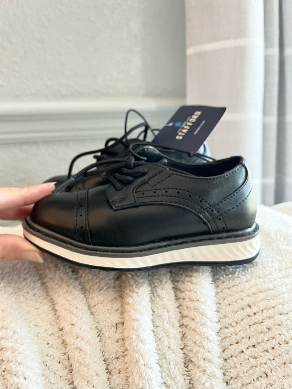Kids Black Stafford Lace-Up Oxford casual dress Shoes size 6 toddler NWT